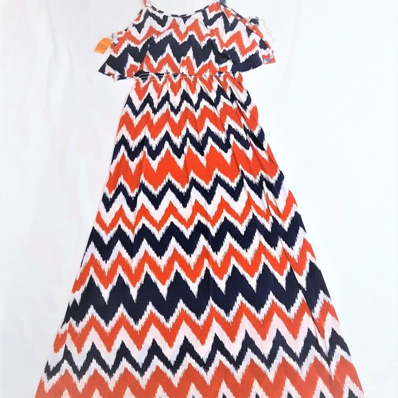 west loop Dresses & Skirts - West Loop Size Large Red White Blue Print Maxi Dress NWT